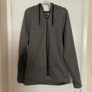 MENS GRAY NIKE DRI-FIT FULL ZIP SWEATSHIRT XL TALL